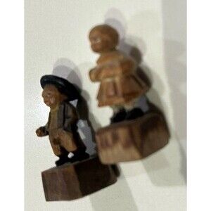 ANRI hand-carved wooden figurines from Italy, likely from the mid-20th century.